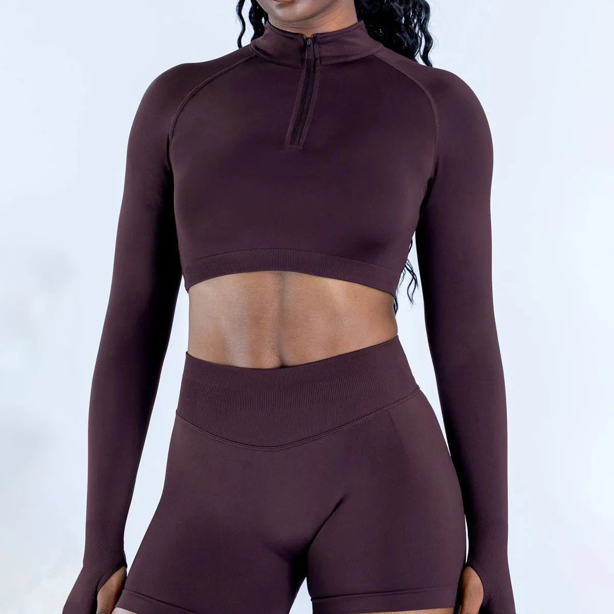 Long Sleeve Crop Top Seamless Quick Dry Shirt