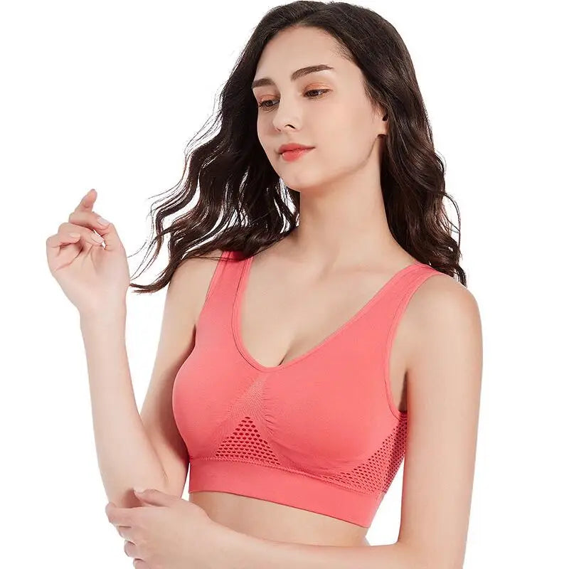 M-6XL Women Hollow Out Fitness Yoga Sports Bra