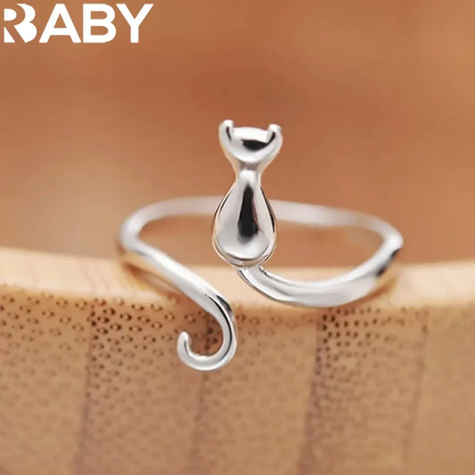 Sterling Silver Cat Ring