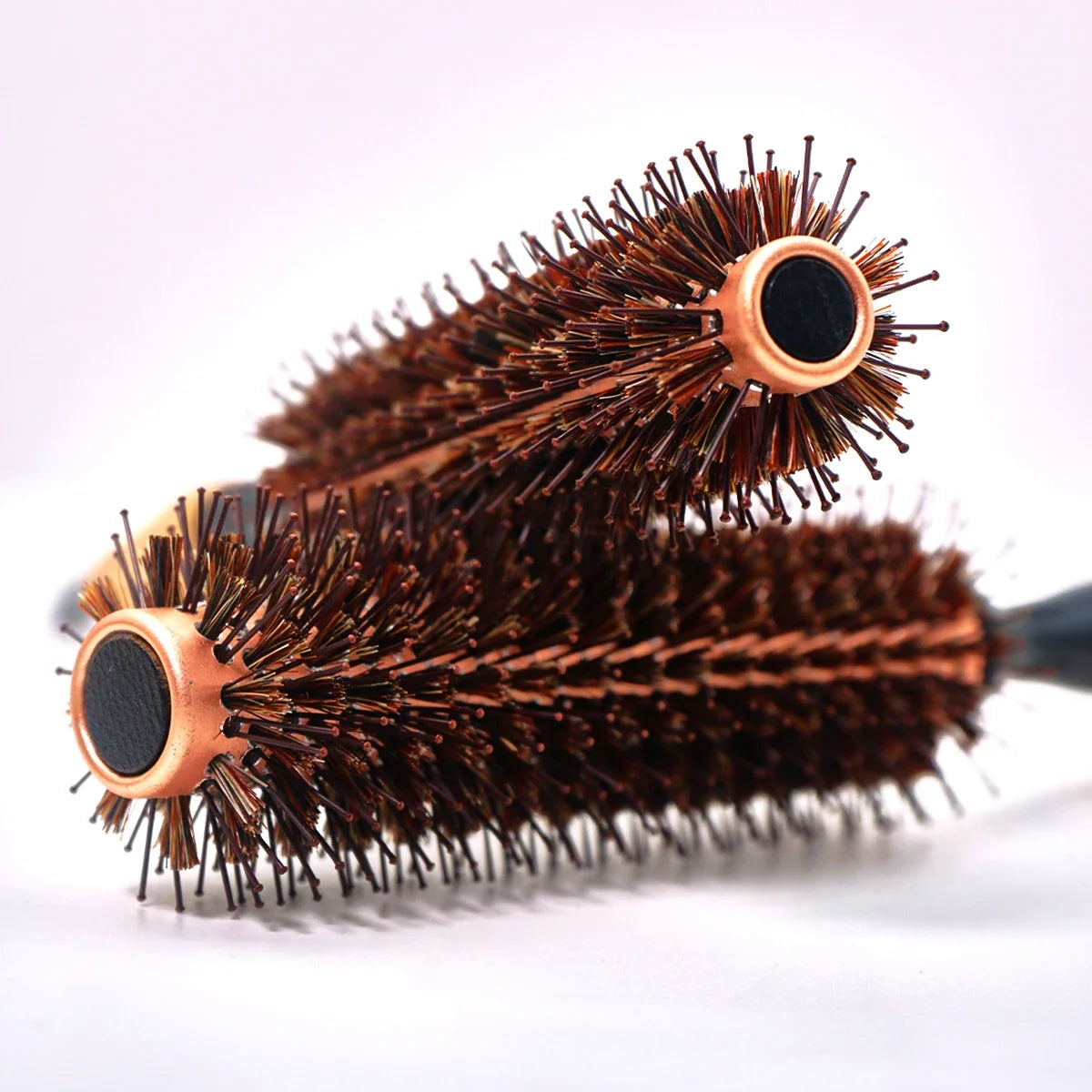 Wood Handle Boar Bristles Round Hair Brush