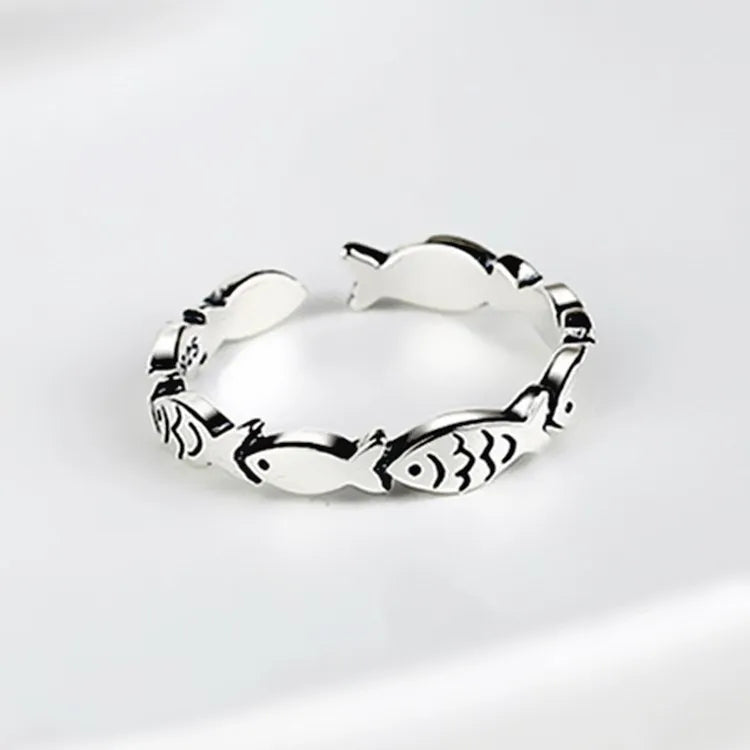Sterling Silver Adjustable Fish Ring
