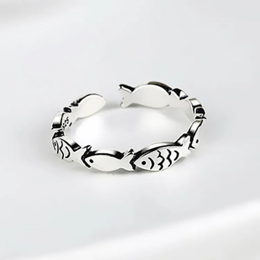 Sterling Silver Adjustable Fish Ring