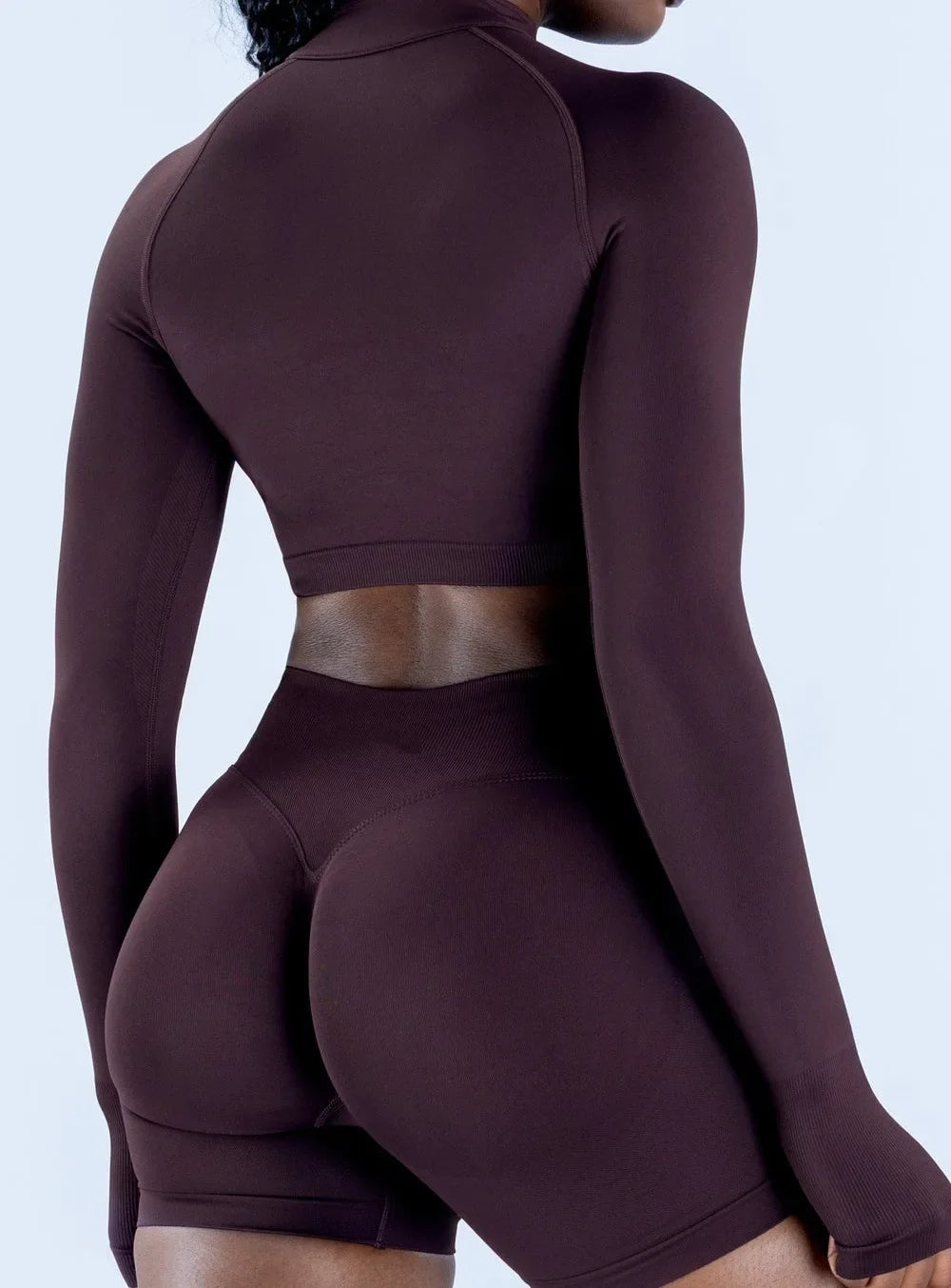 Long Sleeve Crop Top Seamless Quick Dry Shirt