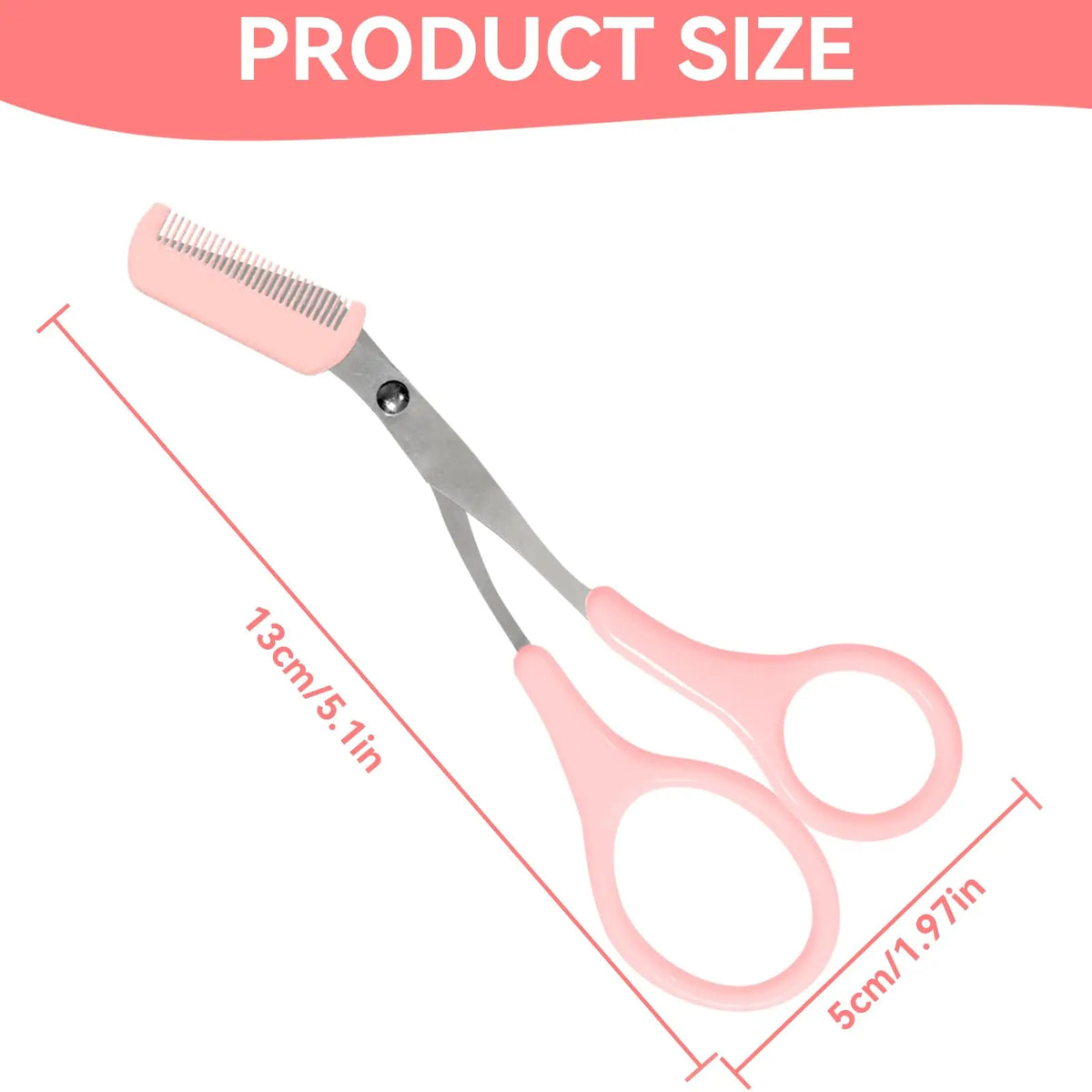 Stainless Steel Eyebrow Scissors With Comb