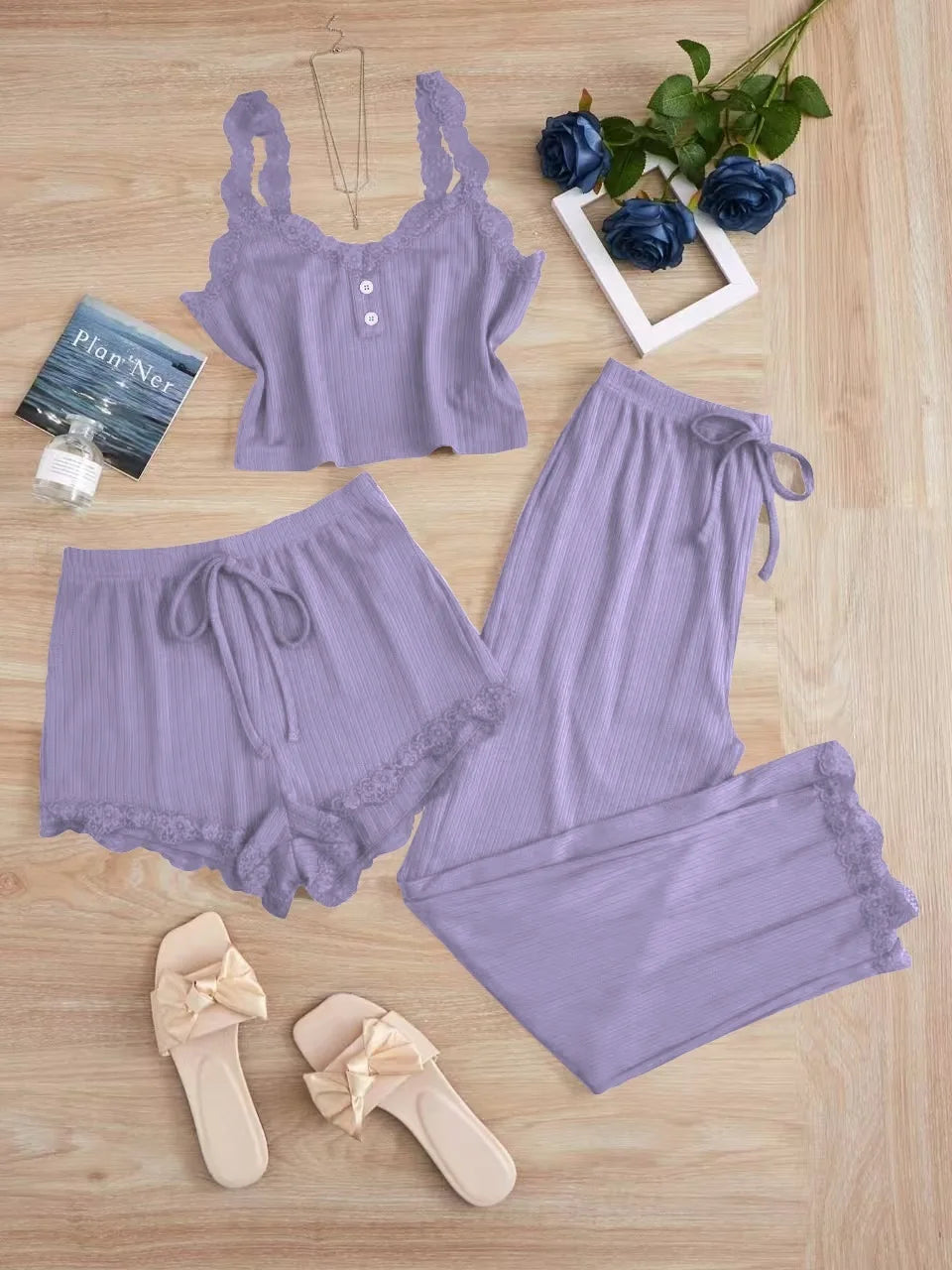 3PCS Women's Pajamas Set