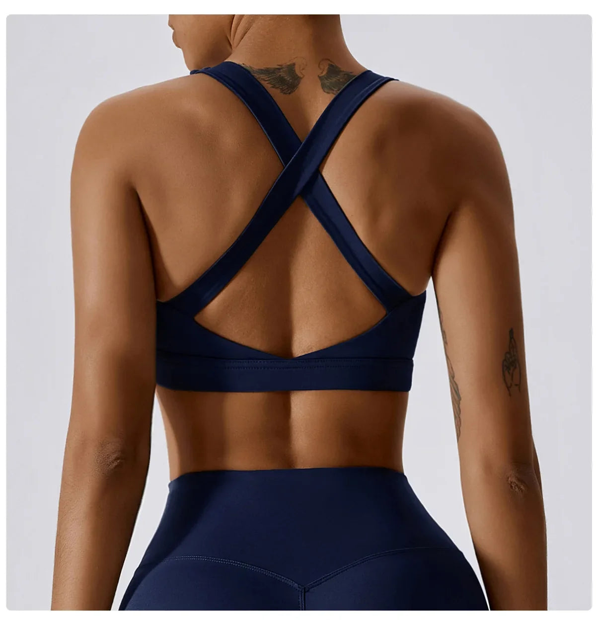 Crossed Shoulder Strap Yoga Bra