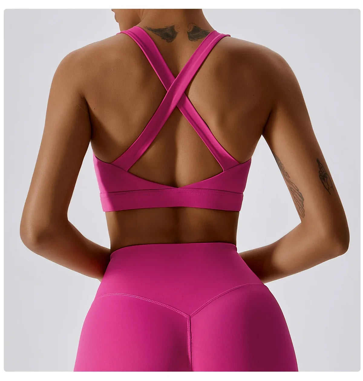 Crossed Shoulder Strap Yoga Bra
