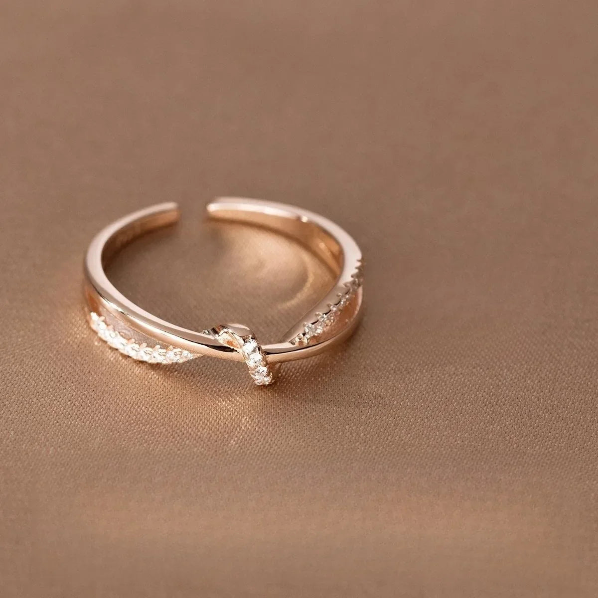 Sterling Silver Cross with Genuine Zircon Ring