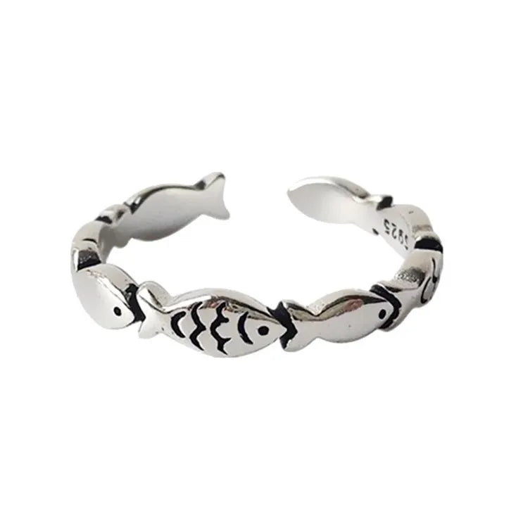 Sterling Silver Adjustable Fish Ring