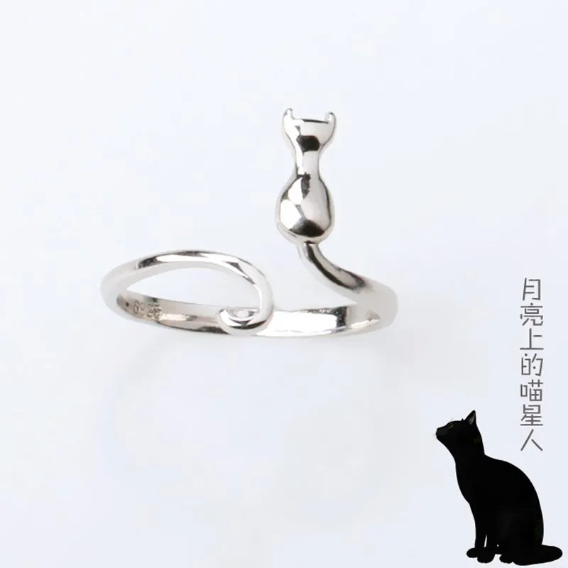 Sterling Silver Cat Ring