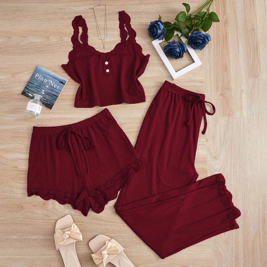 3PCS Women's Pajamas Set