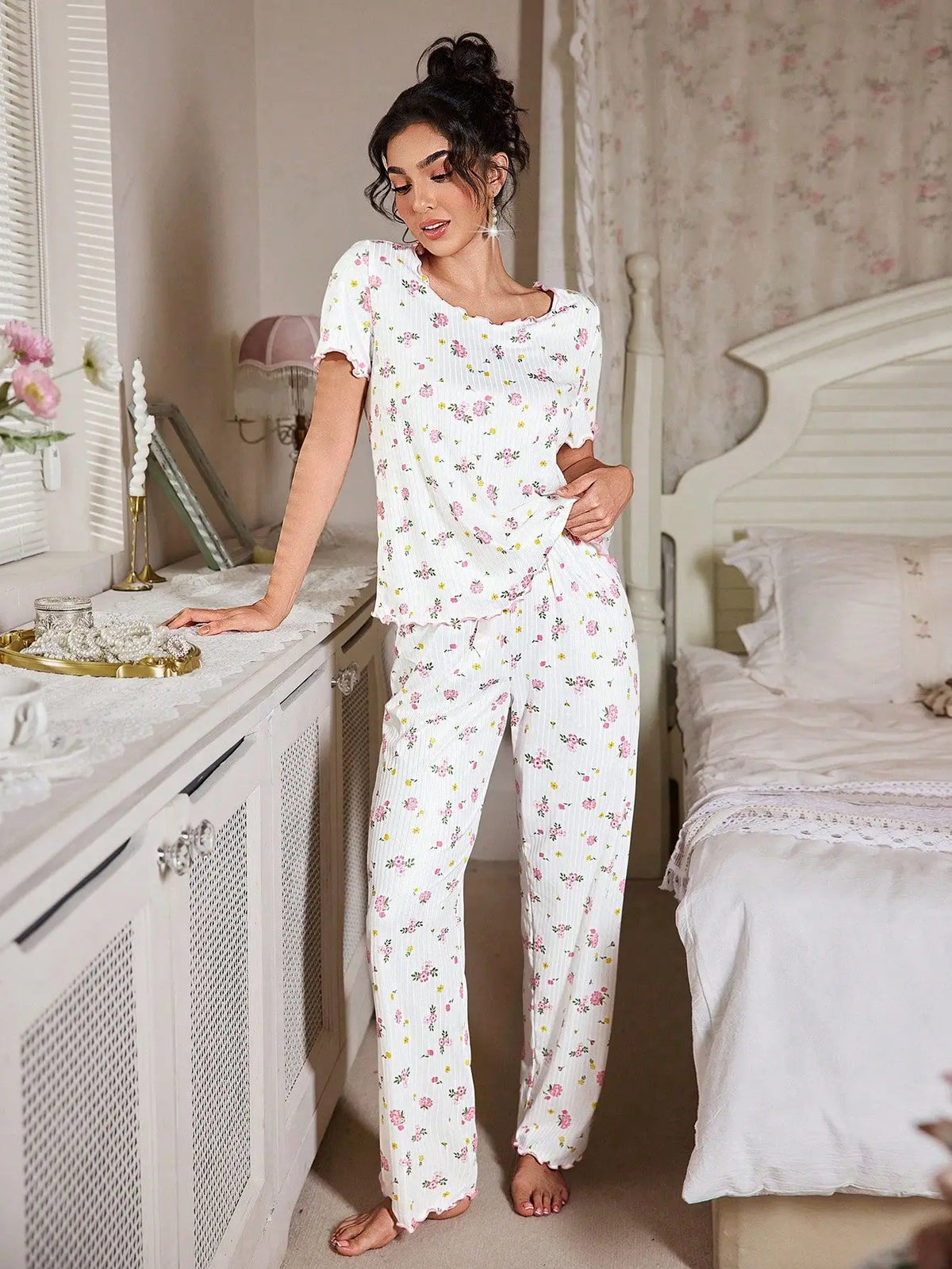 Loungewear Casual Two-piece Pajamas Set