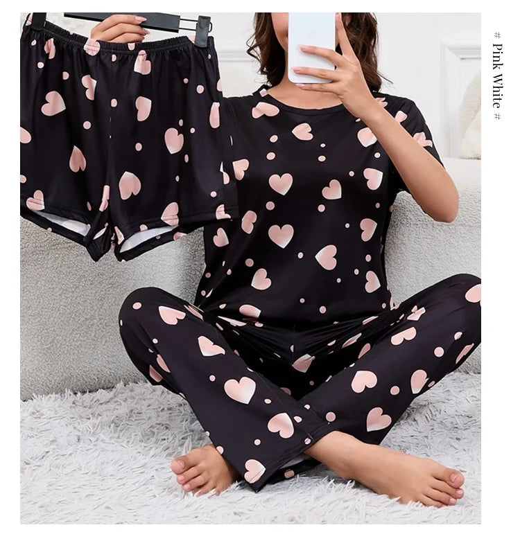 Women's Pajamas 3-Piece Sleepwear Set