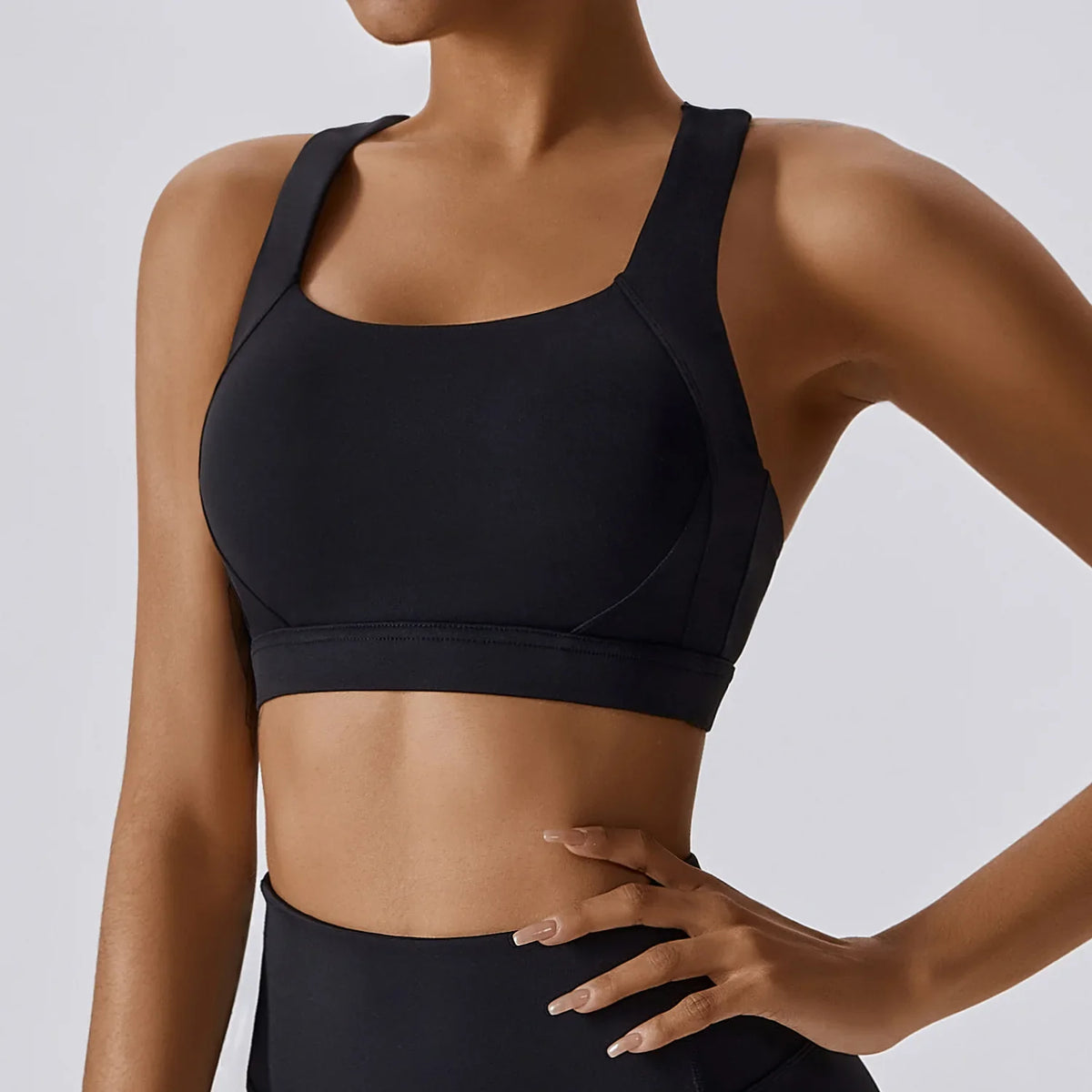 Crossed Shoulder Strap Yoga Bra