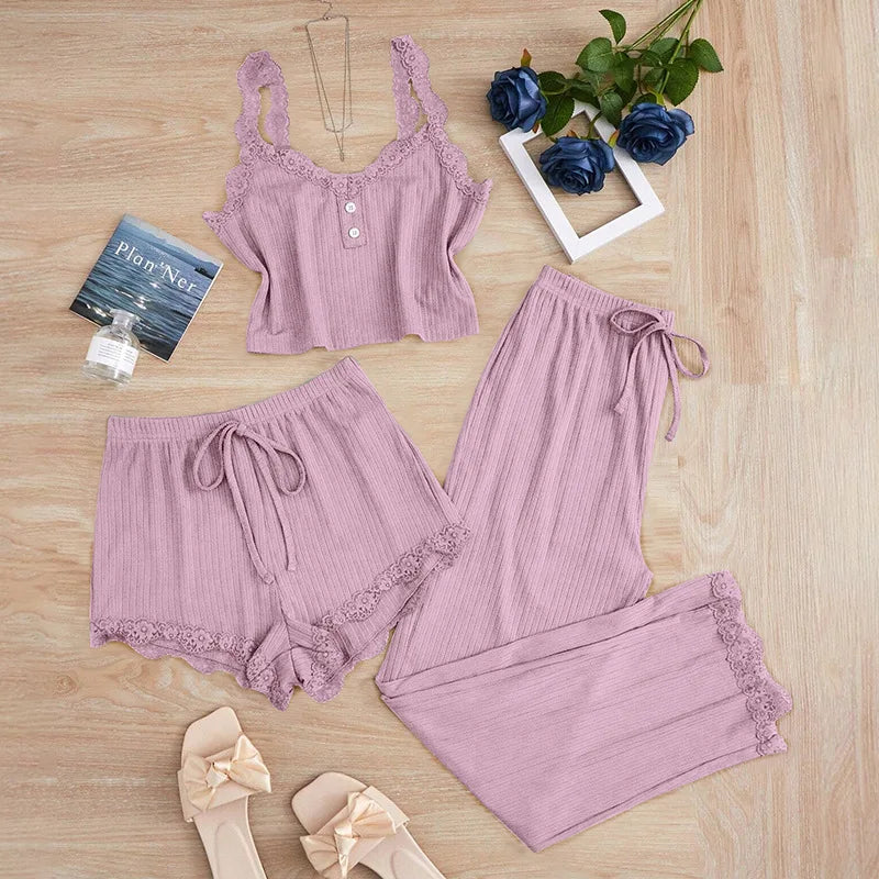 3PCS Women's Pajamas Set