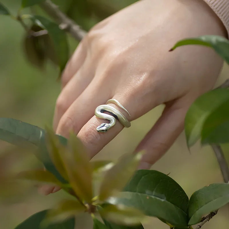 Genuine Sterling Silver Adjustable Snake Ring
