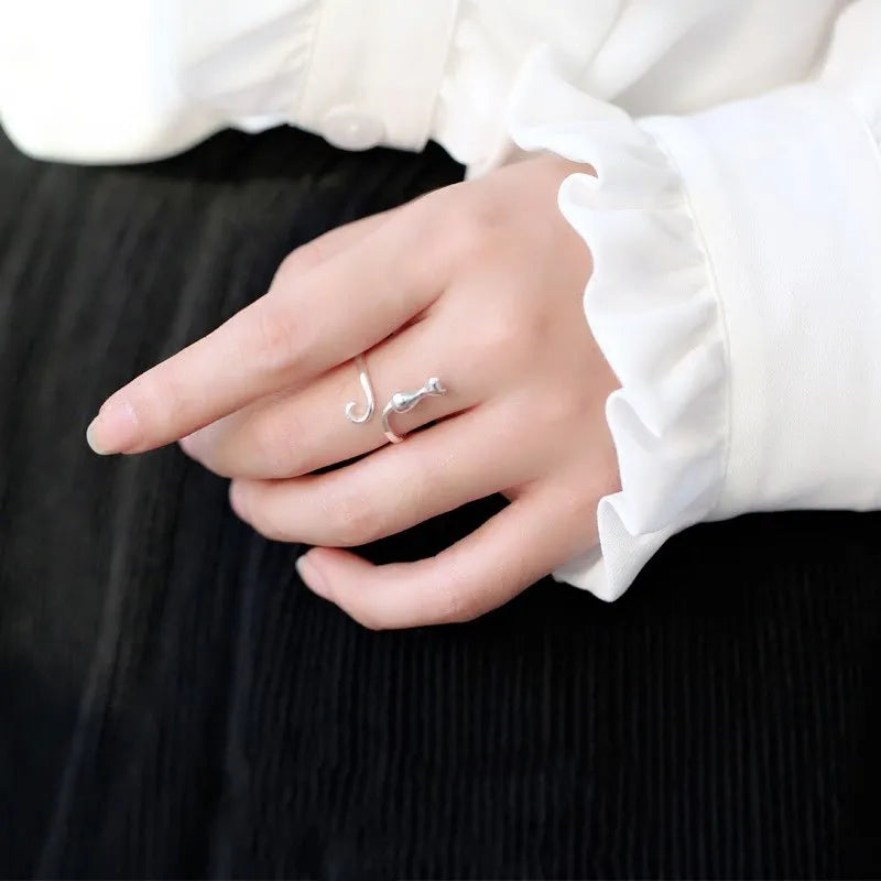 Sterling Silver Cat Ring