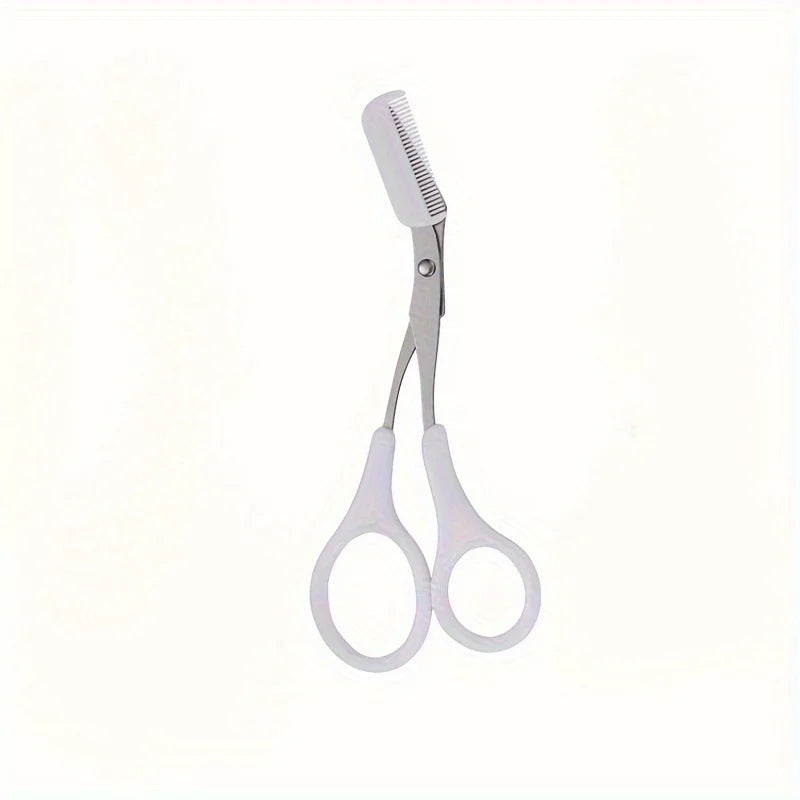 Stainless Steel Eyebrow Scissors With Comb