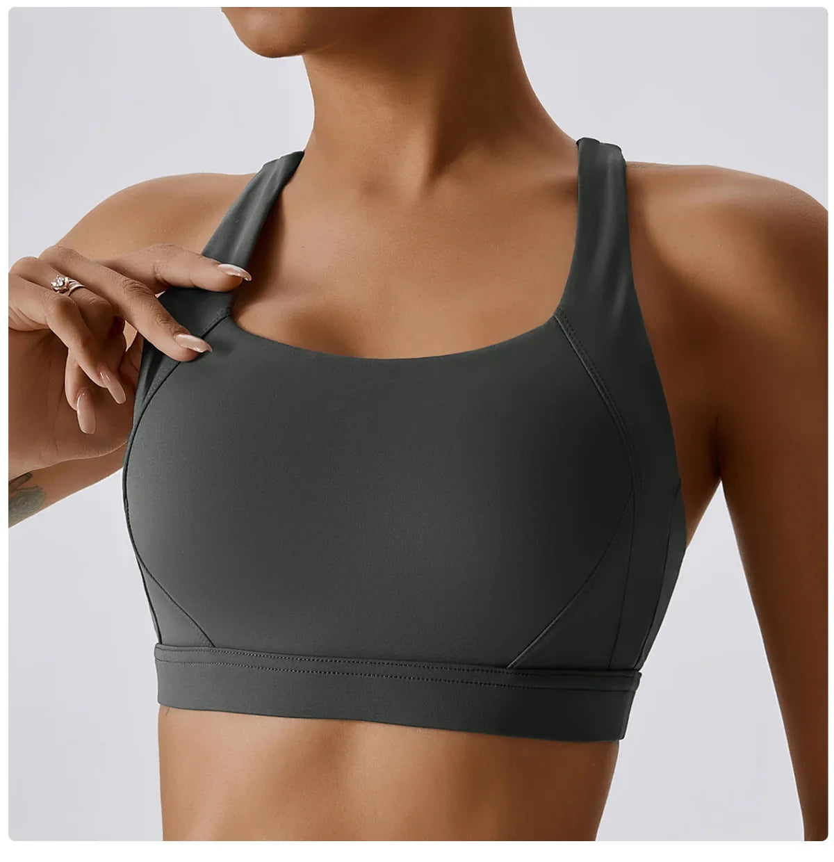 Crossed Shoulder Strap Yoga Bra