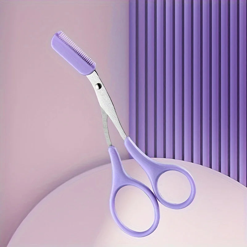 Stainless Steel Eyebrow Scissors With Comb