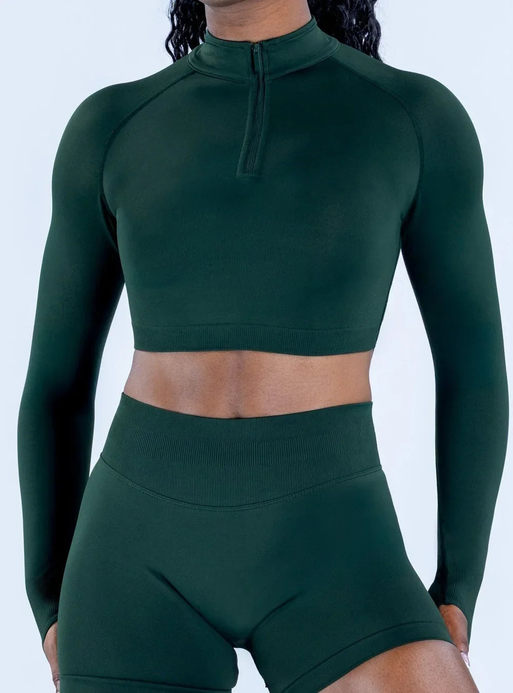 Long Sleeve Crop Top Seamless Quick Dry Shirt