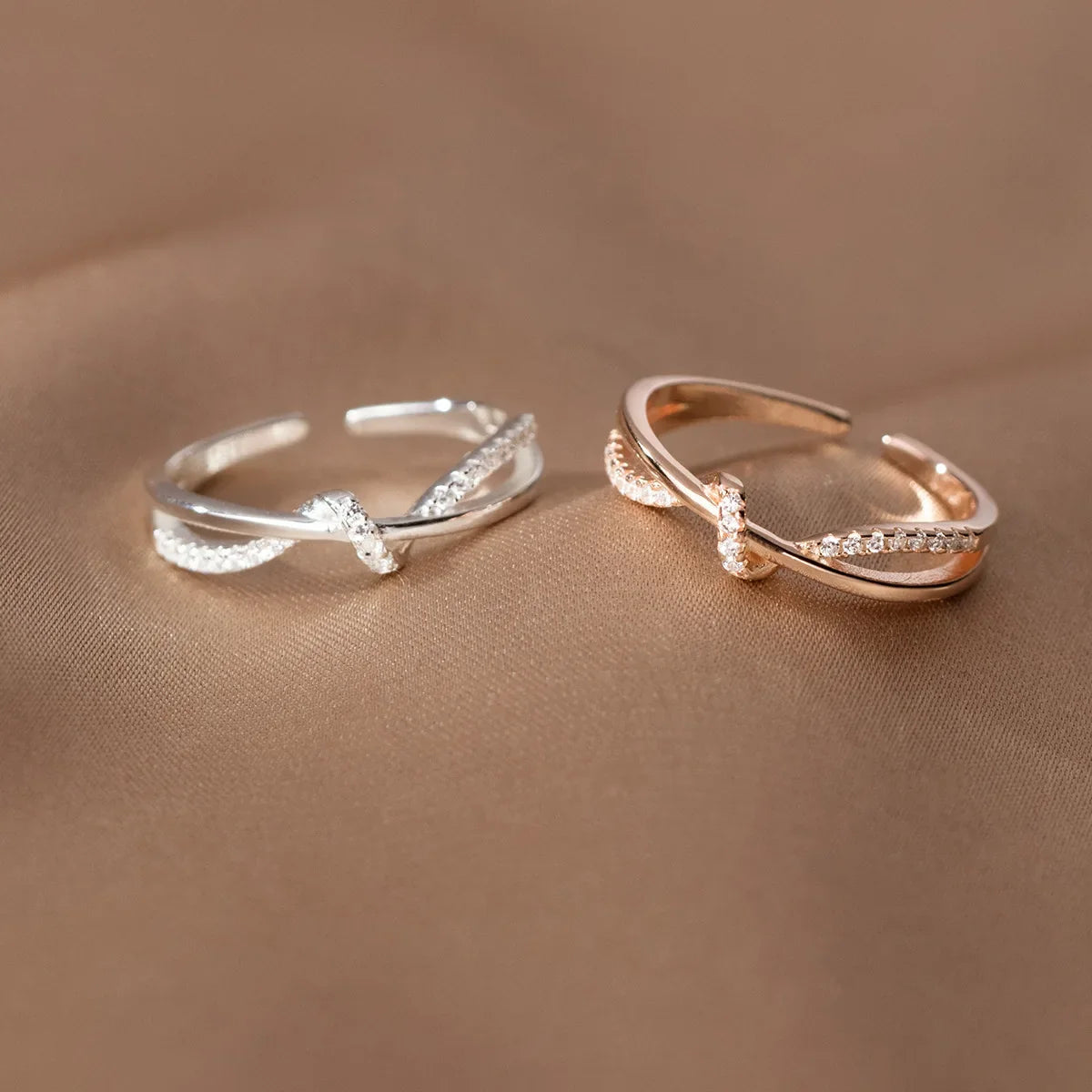 Sterling Silver Cross with Genuine Zircon Ring