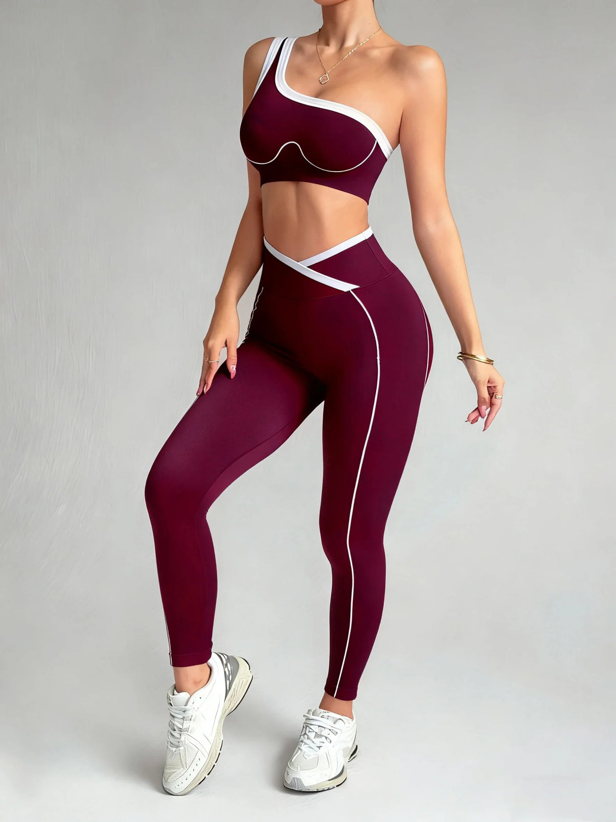 2 pcs Women's Seamless Yoga Leggings & Bra Sportswear