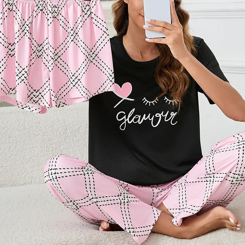 Women's Pajamas 3-Piece Sleepwear Set