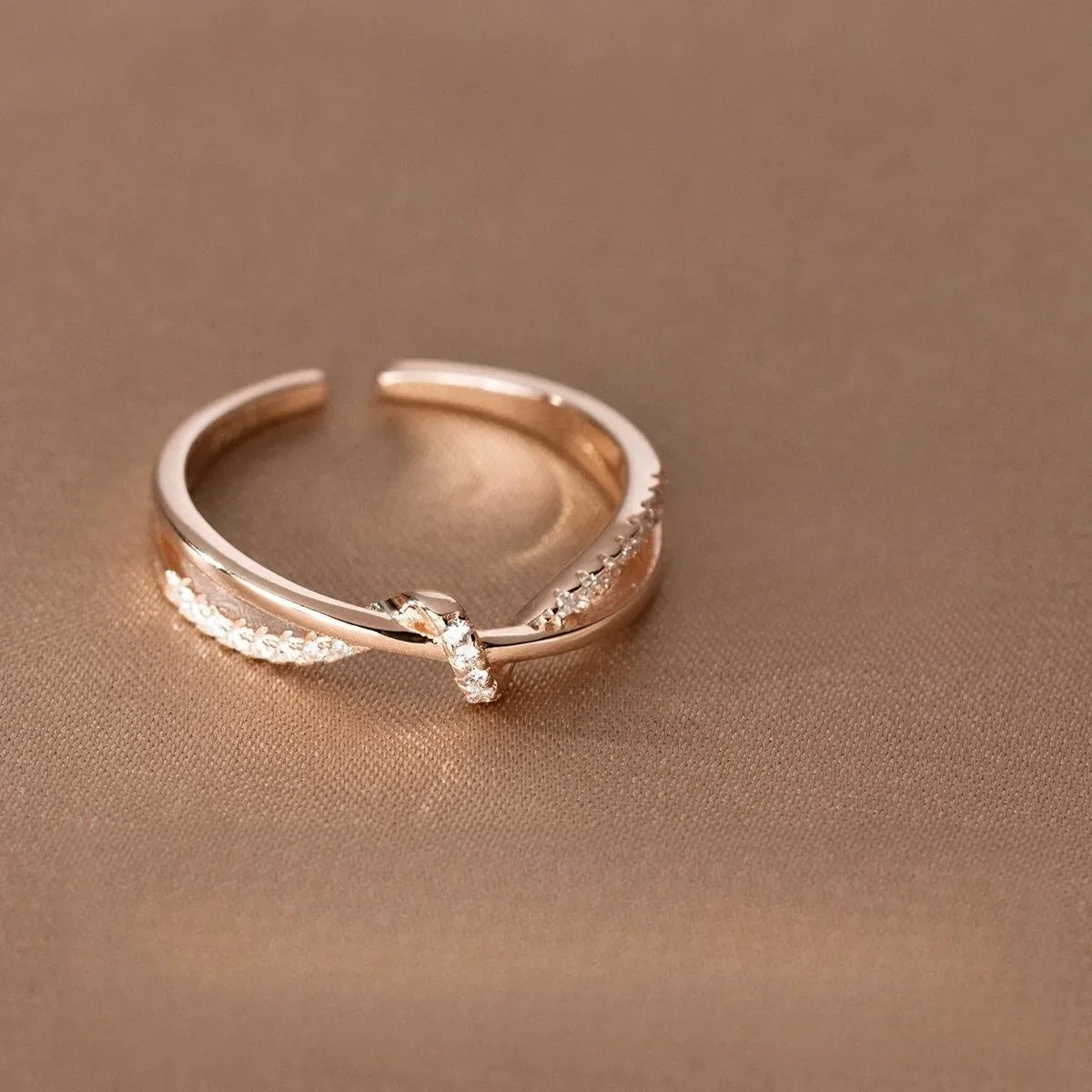 Sterling Silver Cross with Genuine Zircon Ring