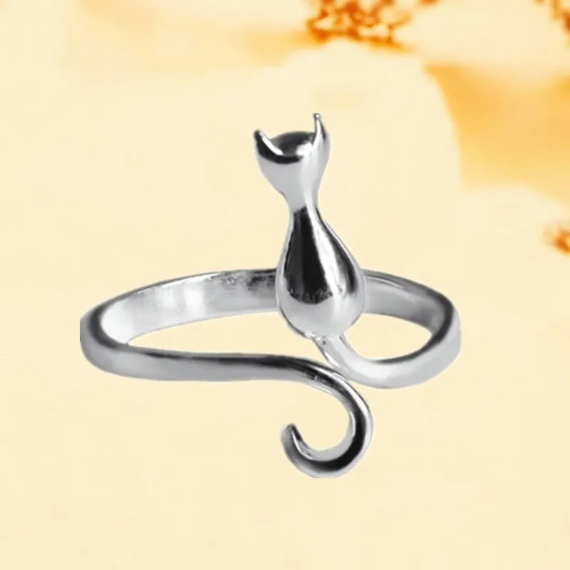 Sterling Silver Cat Ring