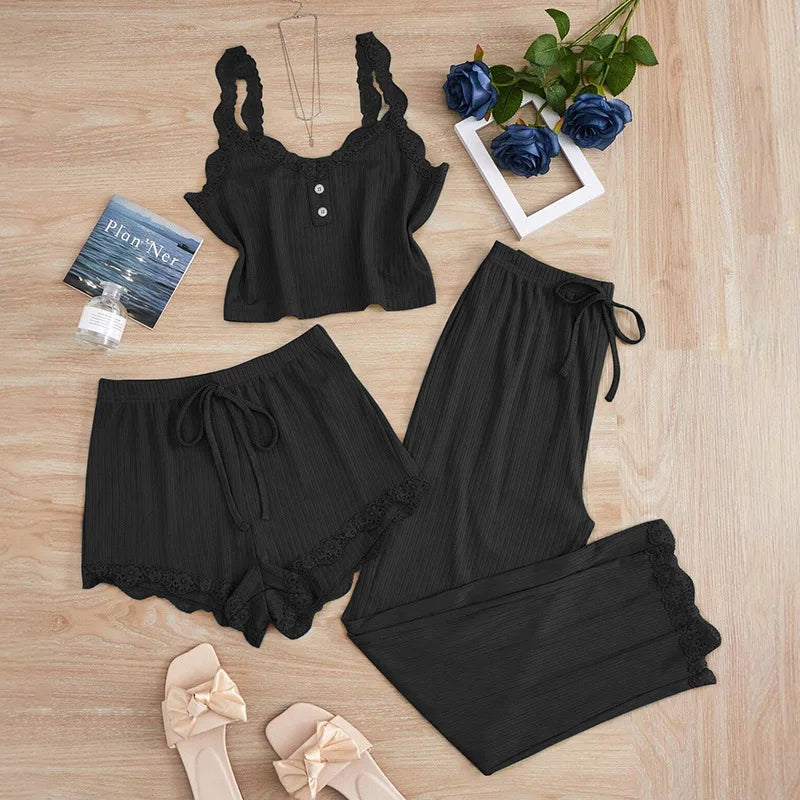3PCS Women's Pajamas Set