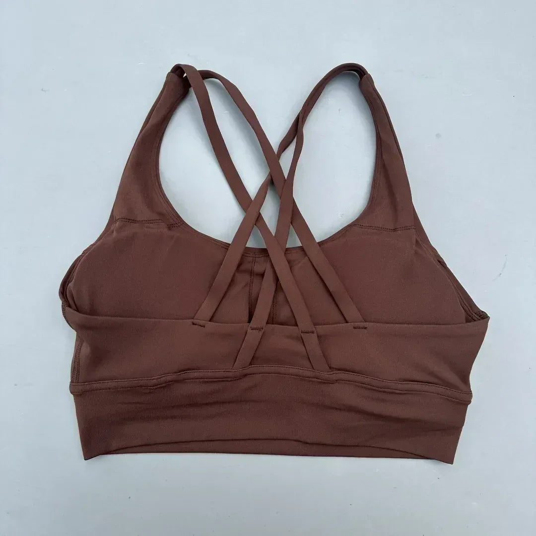 Solid Color Women Cross  Fitness sport Bra