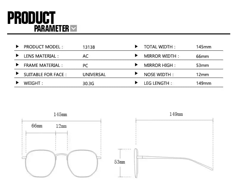 Fashion Square Sunglasses UV400