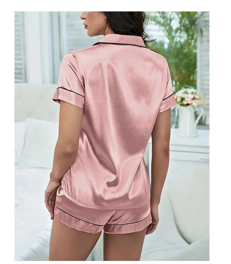 Women's Sleepwear Silk Satin Pajamas Set