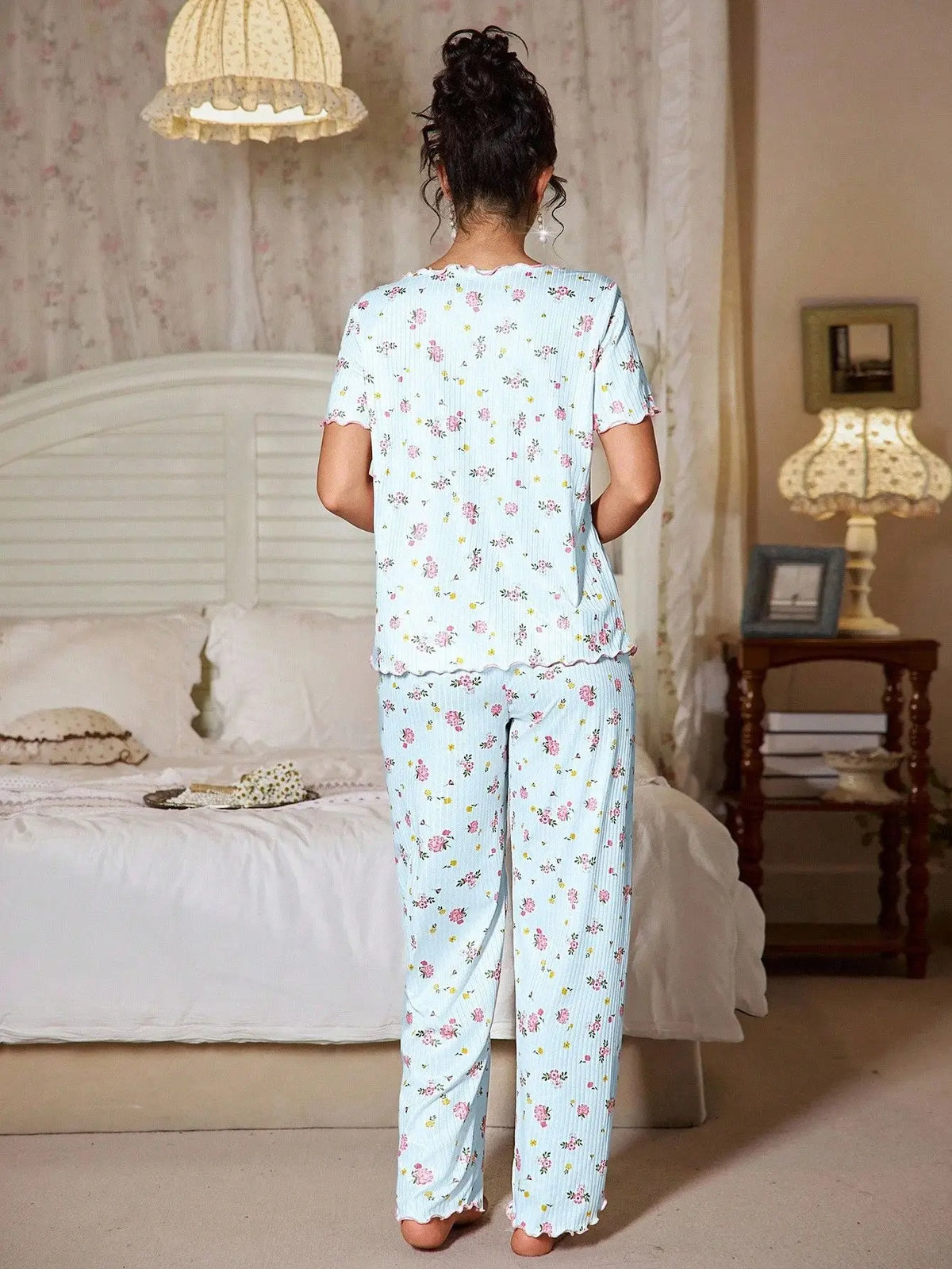 Loungewear Casual Two-piece Pajamas Set