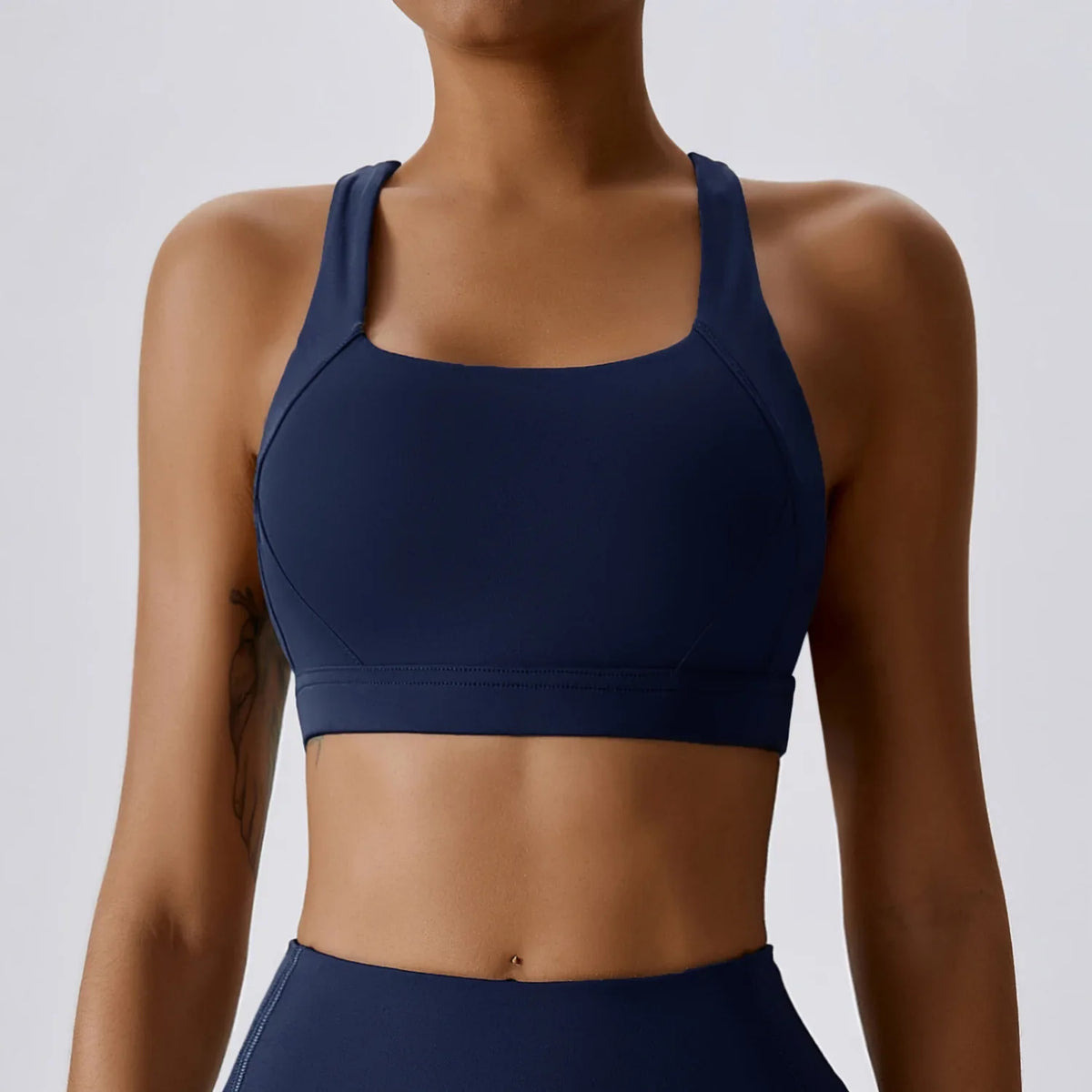 Crossed Shoulder Strap Yoga Bra