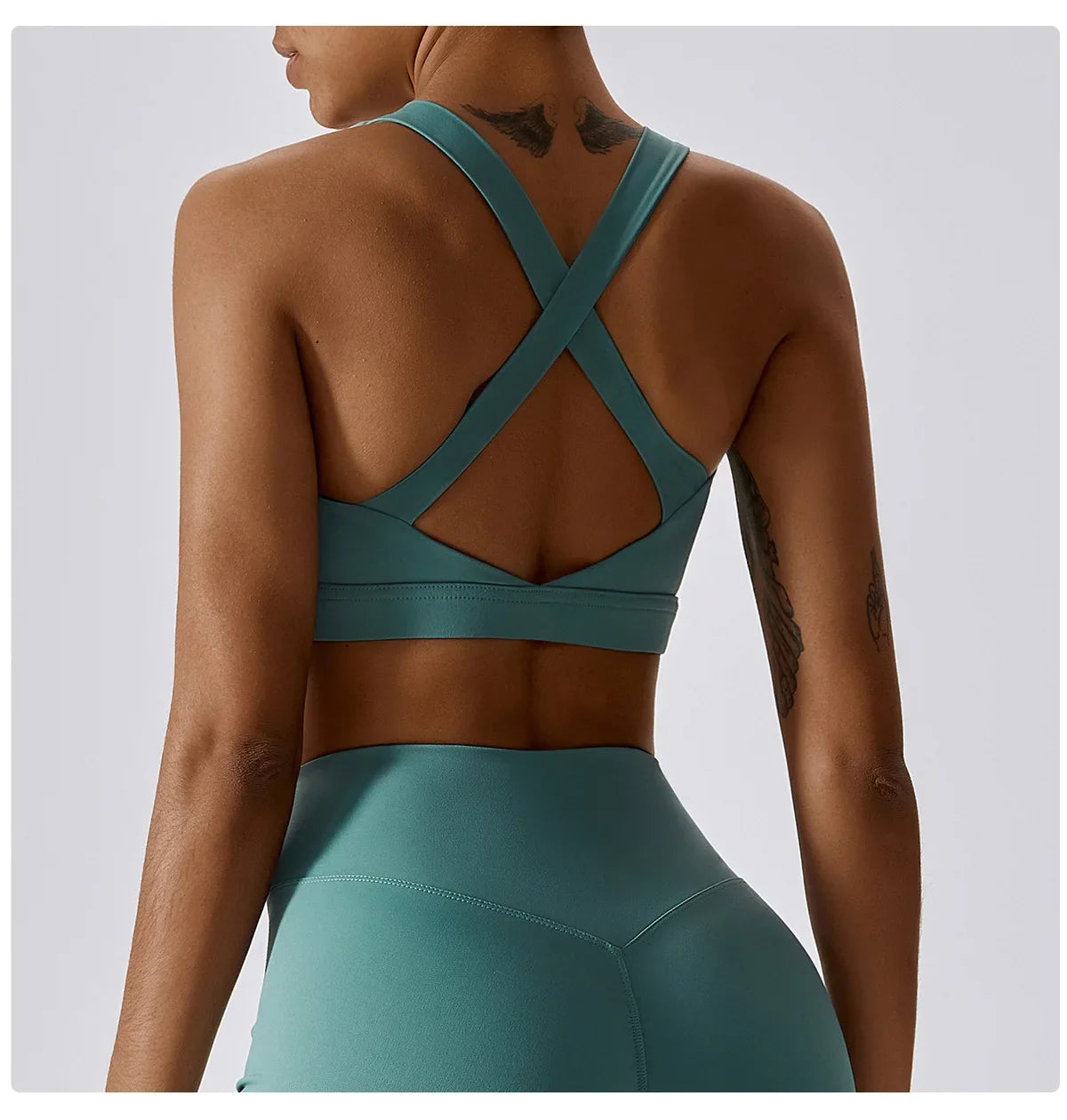 Crossed Shoulder Strap Yoga Bra