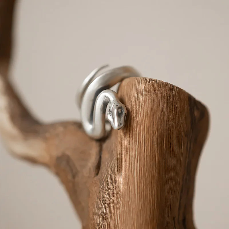 Genuine Sterling Silver Adjustable Snake Ring