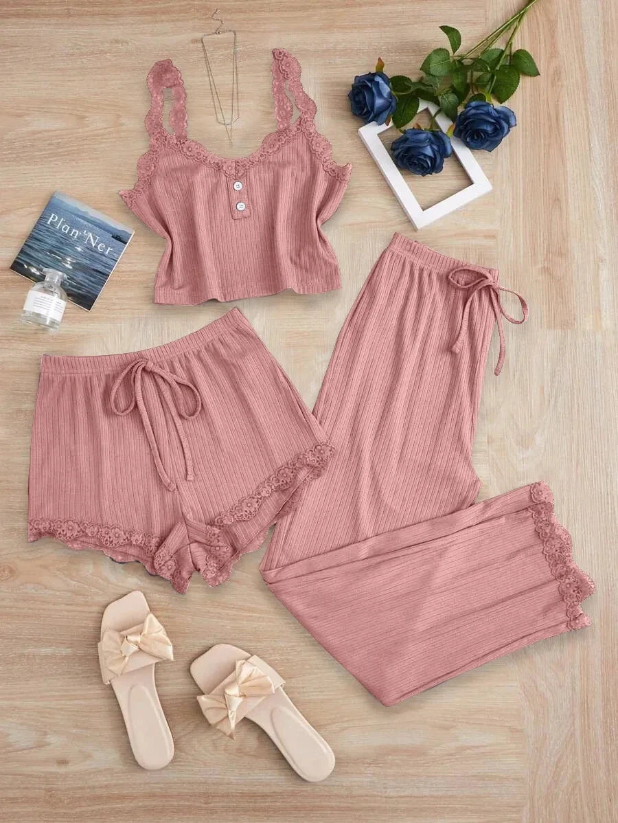 3PCS Women's Pajamas Set