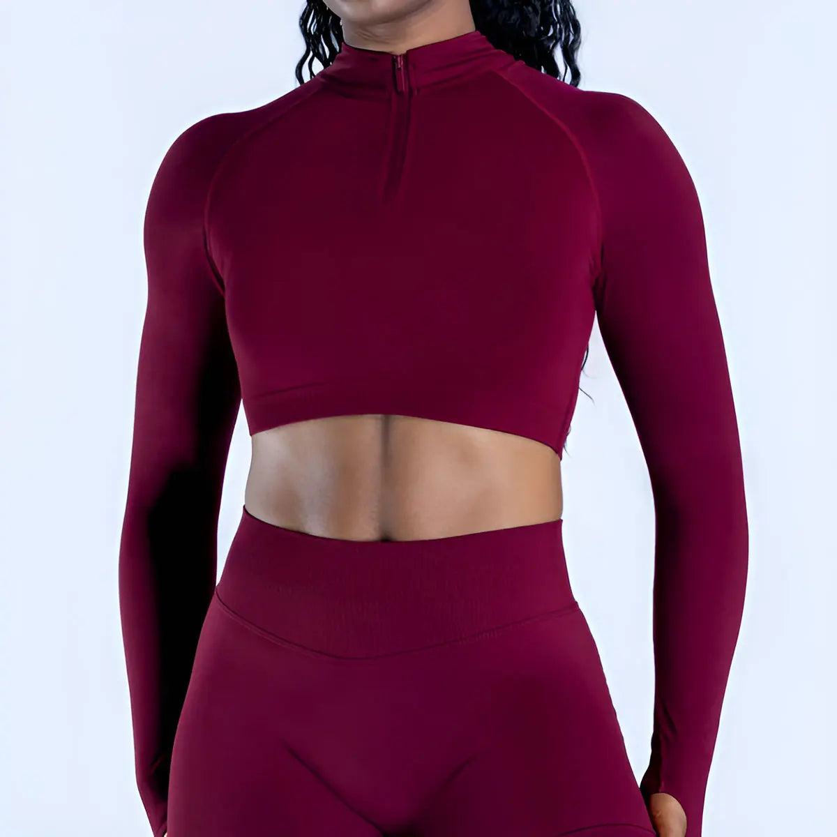 Long Sleeve Crop Top Seamless Quick Dry Shirt