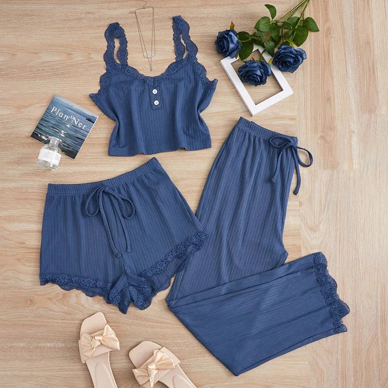 3PCS Women's Pajamas Set