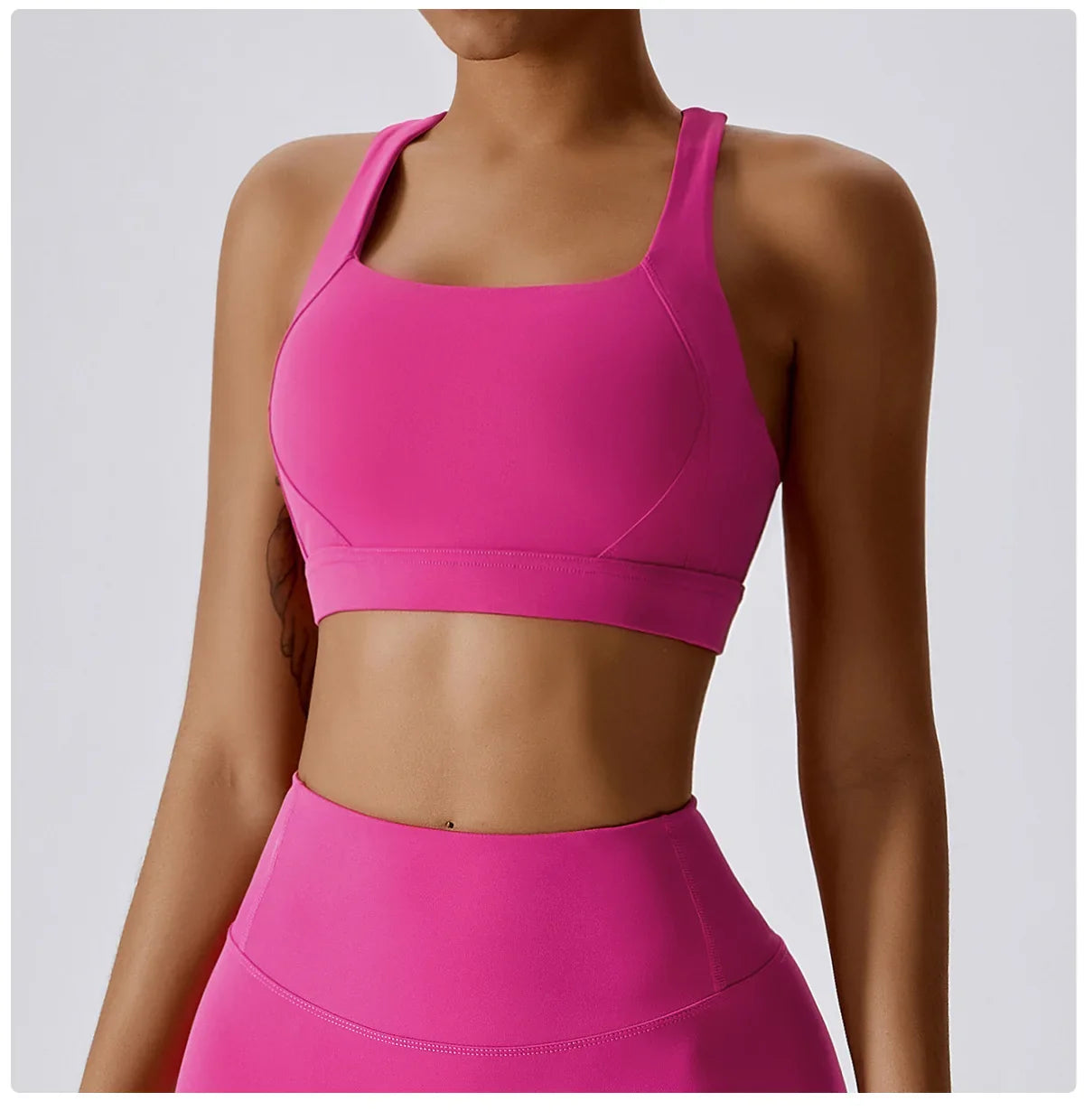Crossed Shoulder Strap Yoga Bra