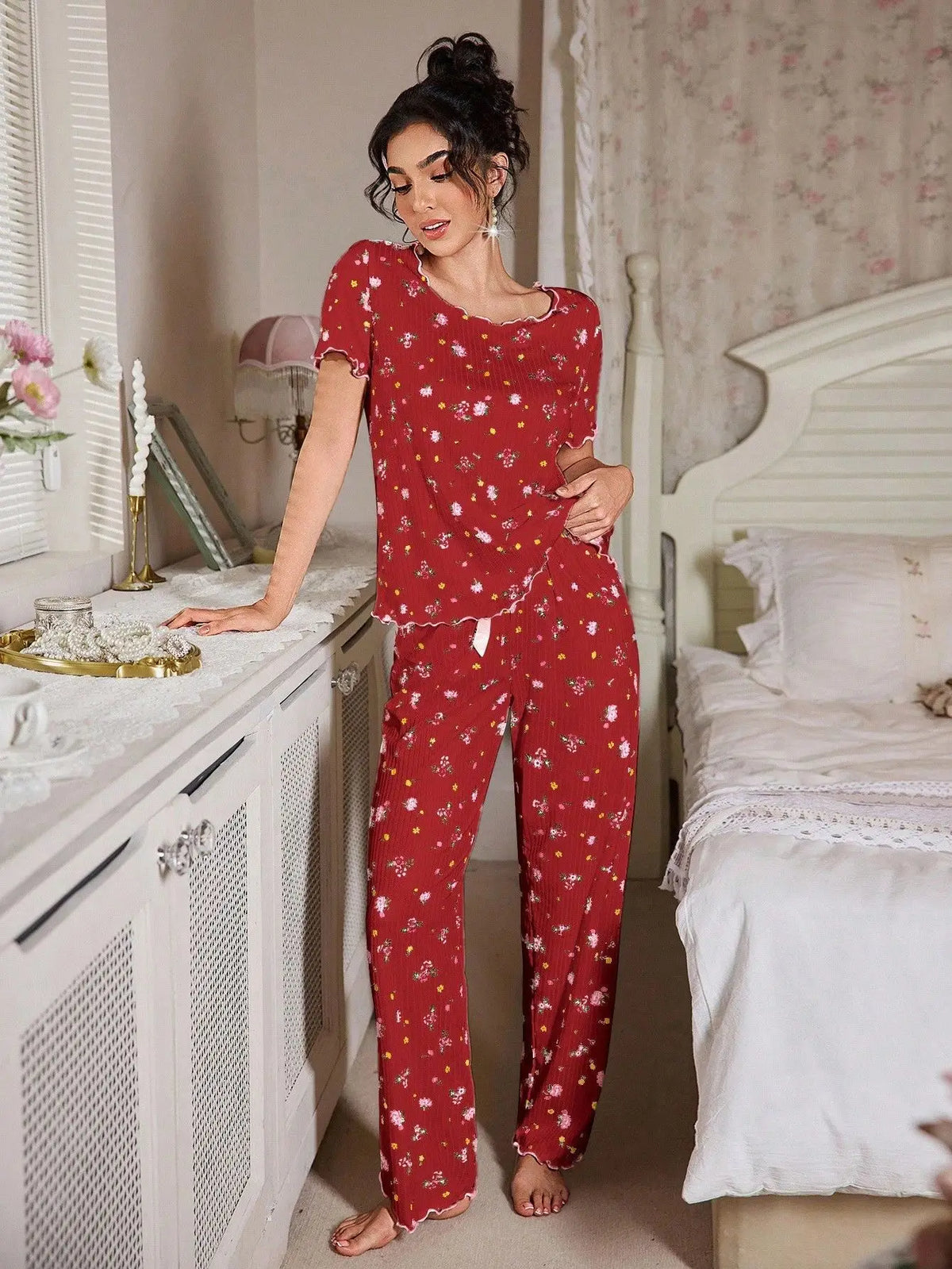 Loungewear Casual Two-piece Pajamas Set