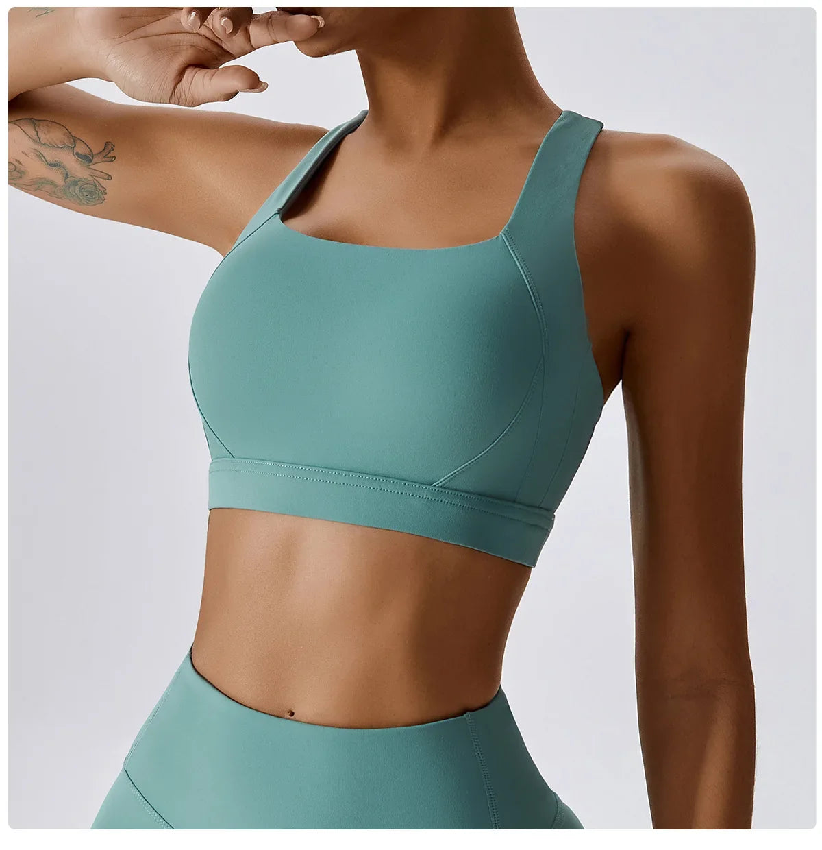 Crossed Shoulder Strap Yoga Bra