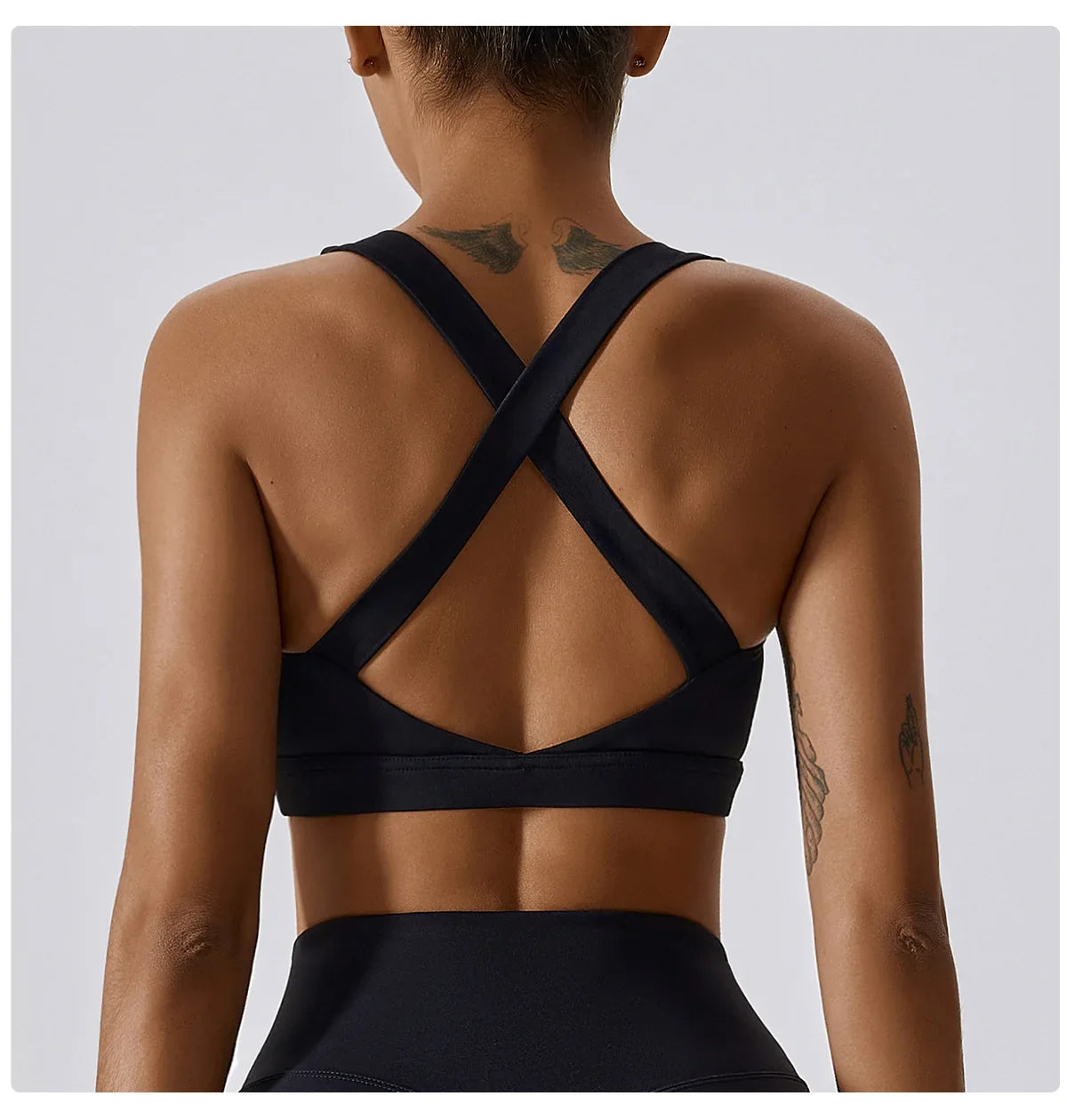 Crossed Shoulder Strap Yoga Bra