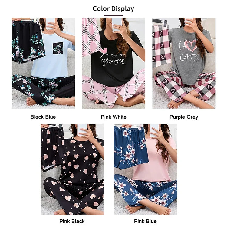 Women's Pajamas 3-Piece Sleepwear Set