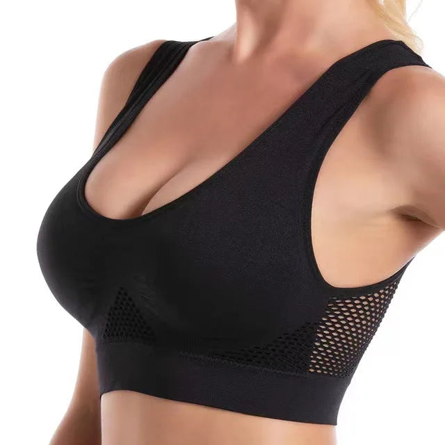 M-6XL Women Hollow Out Fitness Yoga Sports Bra