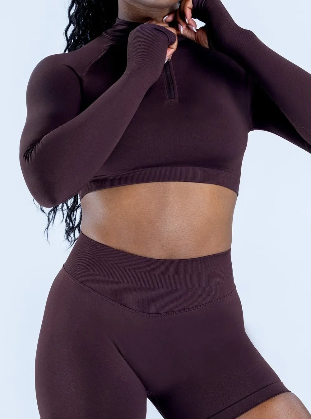 Long Sleeve Crop Top Seamless Quick Dry Shirt