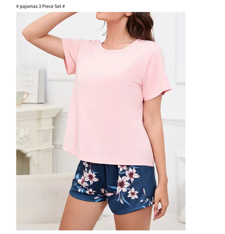 Women's Pajamas 3-Piece Sleepwear Set