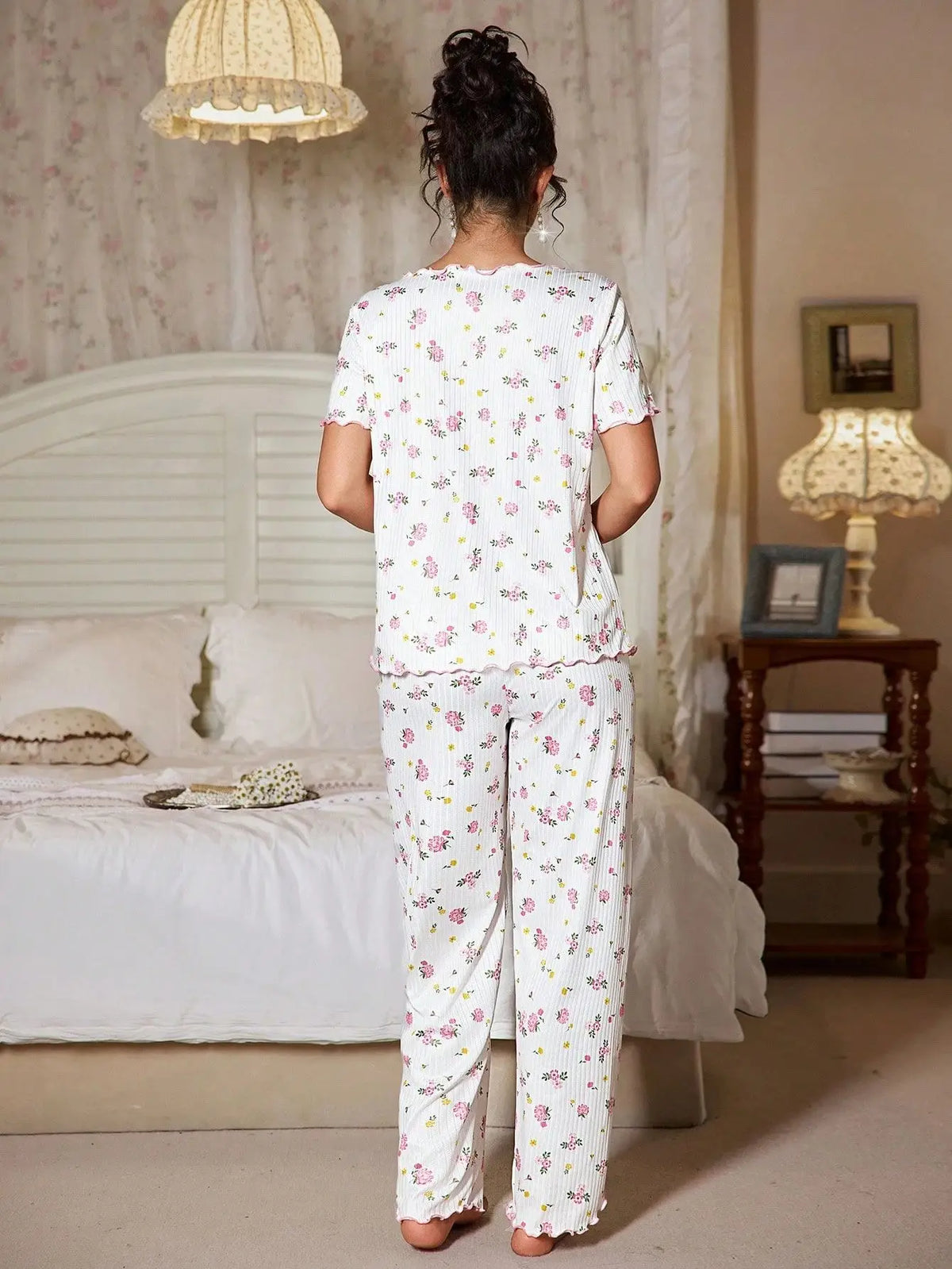Loungewear Casual Two-piece Pajamas Set